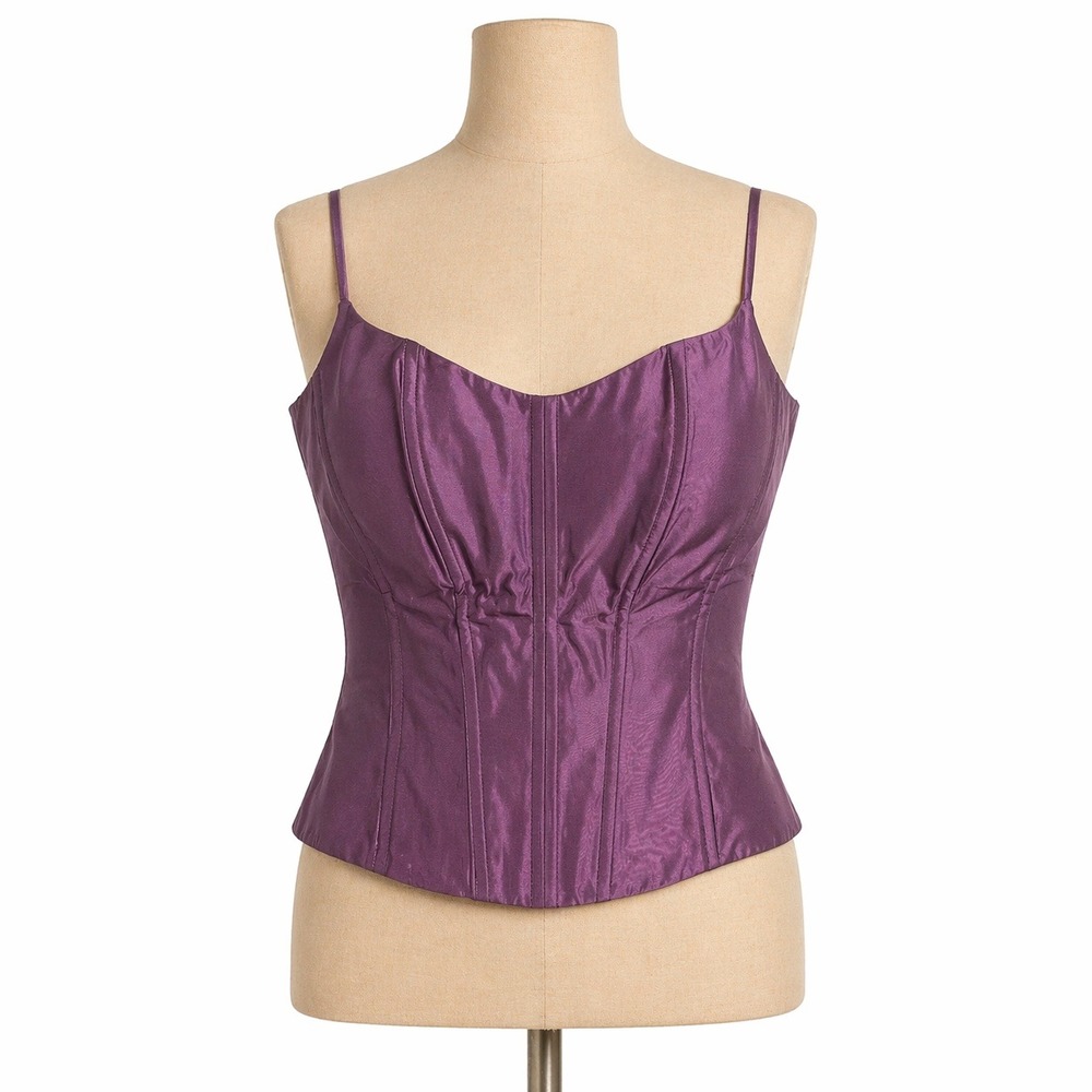 Vintage Purple Boned Corset Cami Tank Sz 6 Purple Whimsigoth Festival Ren Faire